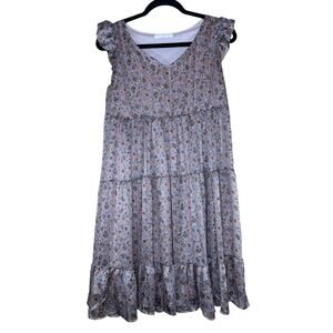 Ces Femme Floral Dress Small Ruffle Tiered Boho Cottagecore Fairycore Whimsical